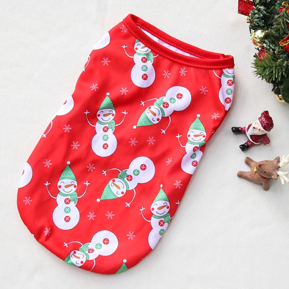 

1Pcs Pet Vest Christmas Theme Polyester Dog Clothes Small Dog Warm Xmas Costume Holiday Party Outfit Pet Clothing