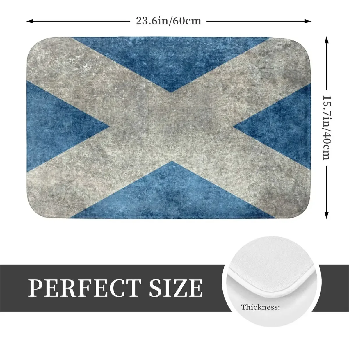 Flag Of Scotland - Grungy Vintage Version Anti-slip Doormat Floor Mat Carpet Rug for Kitchen Entrance Living room Footpad Mats