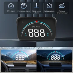 M8 Car HUD Head Up Display OBD2 Overspeed Warning Auto Electronic Water Temperature LED Digital Projector Windshield