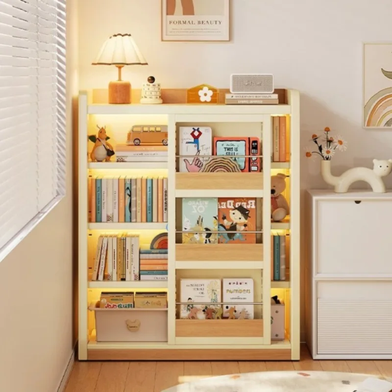 4-tier Wooden Bookcase Floor Modern Storage Living Room Interior Bookshelf Cabinet Reading Meuble Rangement Home Furniture