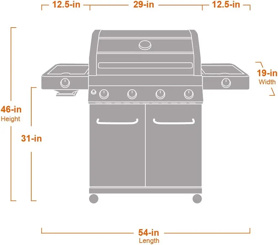 4-Burner Propane Gas Grills Stainless Steel Cabinet Style with  Lid, Knob Controls