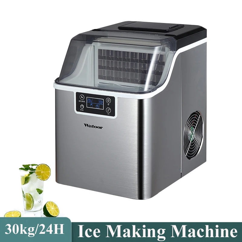 30Kg Portable Ice Maker Commercial Household Ice Machine Manual Bottled Water Countertop Electric Ice Cube Machines