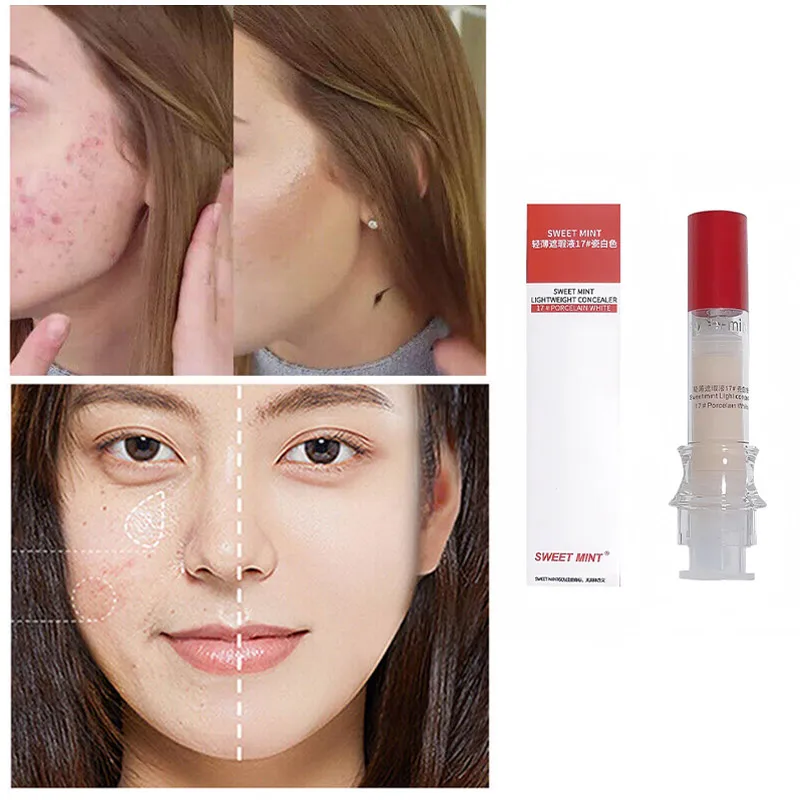 Correttore per tubo ad ago illumina la copertura del viso segni di Acne, occhiaie scanalature a strappo, correttore idratante leggero naturale per le donne