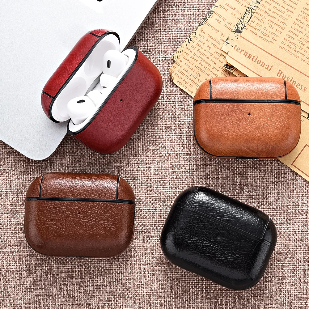 For Airpods Pro 2 Case Leather Business Wireless Headphone Cover For Apple Airpods 3 Pro USB C 2nd 3rd Generation Earphone Shell