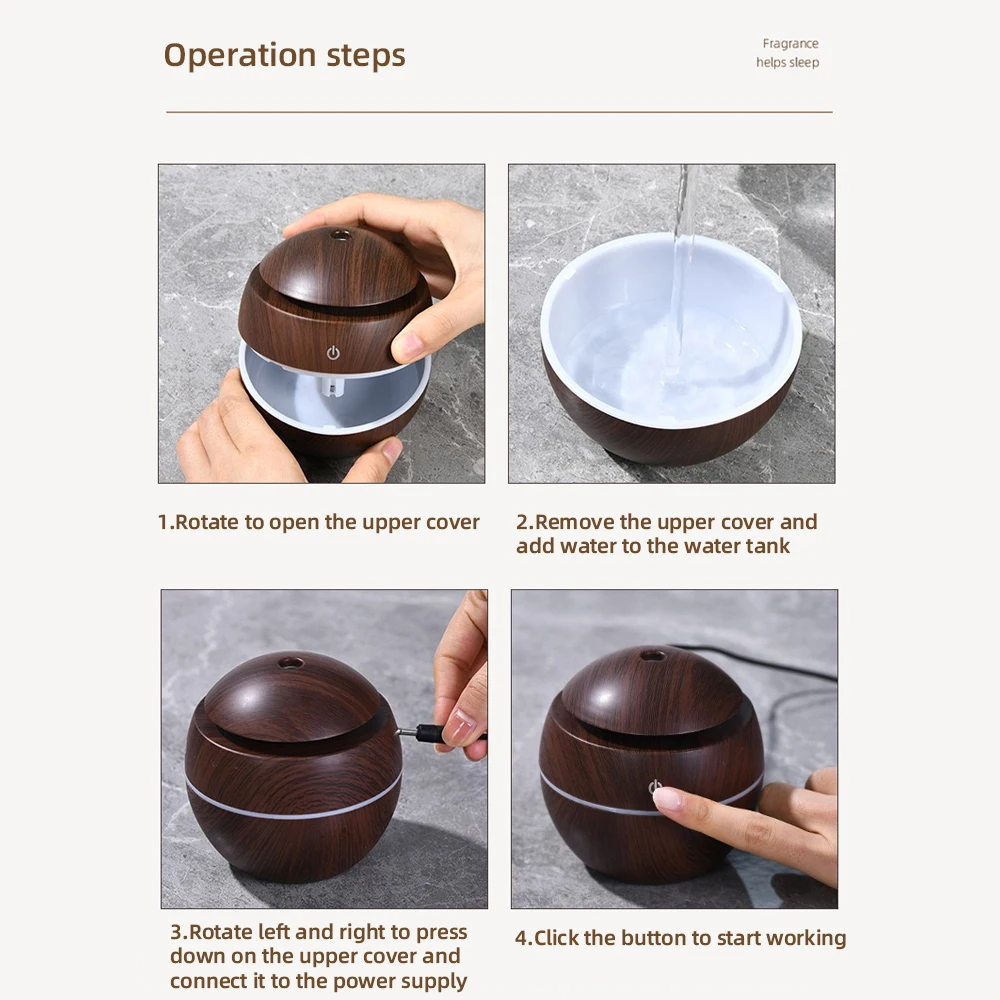 

Умный настольный увлажнитель воздуха - ультразвуковой туман, сенсорное управление, настраиваемое освещение для спальни и офиса