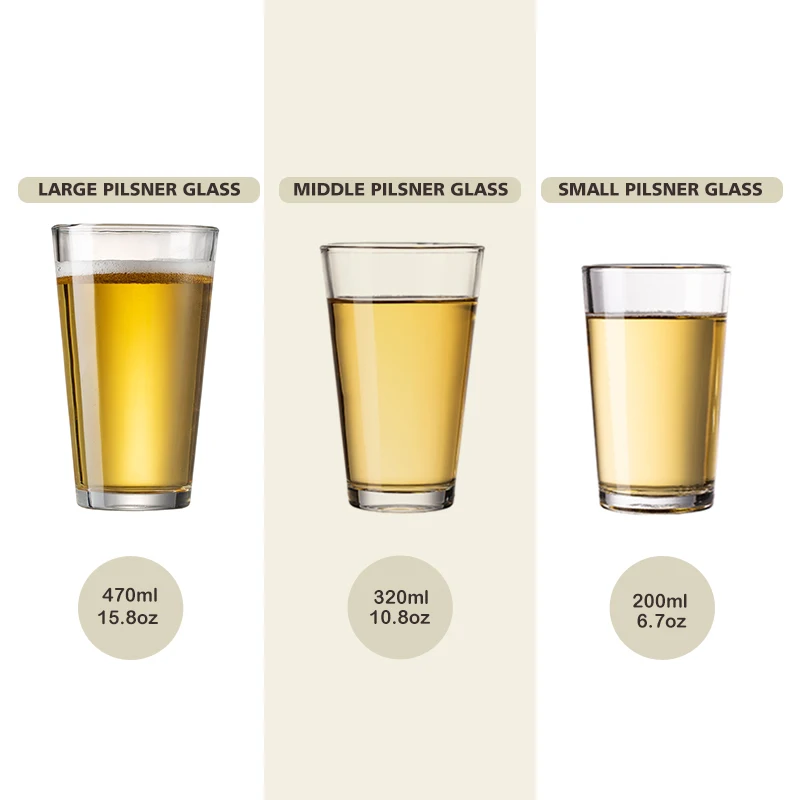 200ml/320ml/470ml American Wide Mouth Beer Mug Pilsner Glass Cup Craft Beer Glass Juice Drink Cup Can Be Customize Patterns