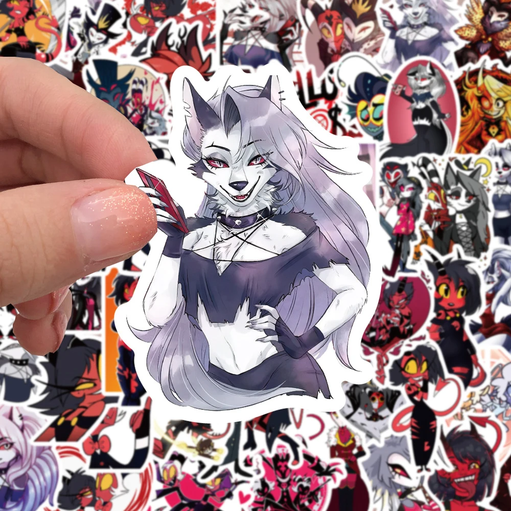 10/30/50/100pcs Funny Cartoon HELLUVA BOSS Animation Stickers Cool Anime Decals Toy DIY Motorcycle Helmet Car Waterproof Sticker