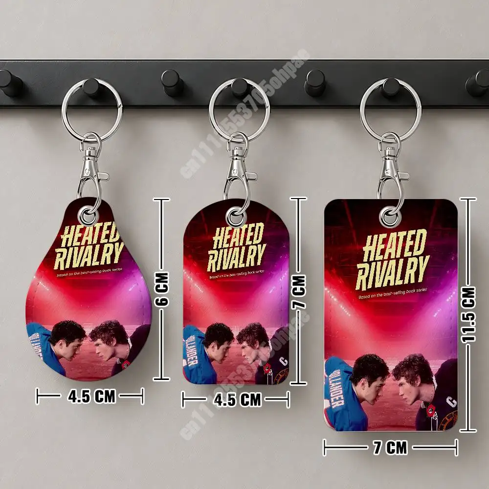 H-Heated R-Rivalry Ice Hockey Leather Keychain Card Holder for Airtag & Access Cards Modern Bus Pass