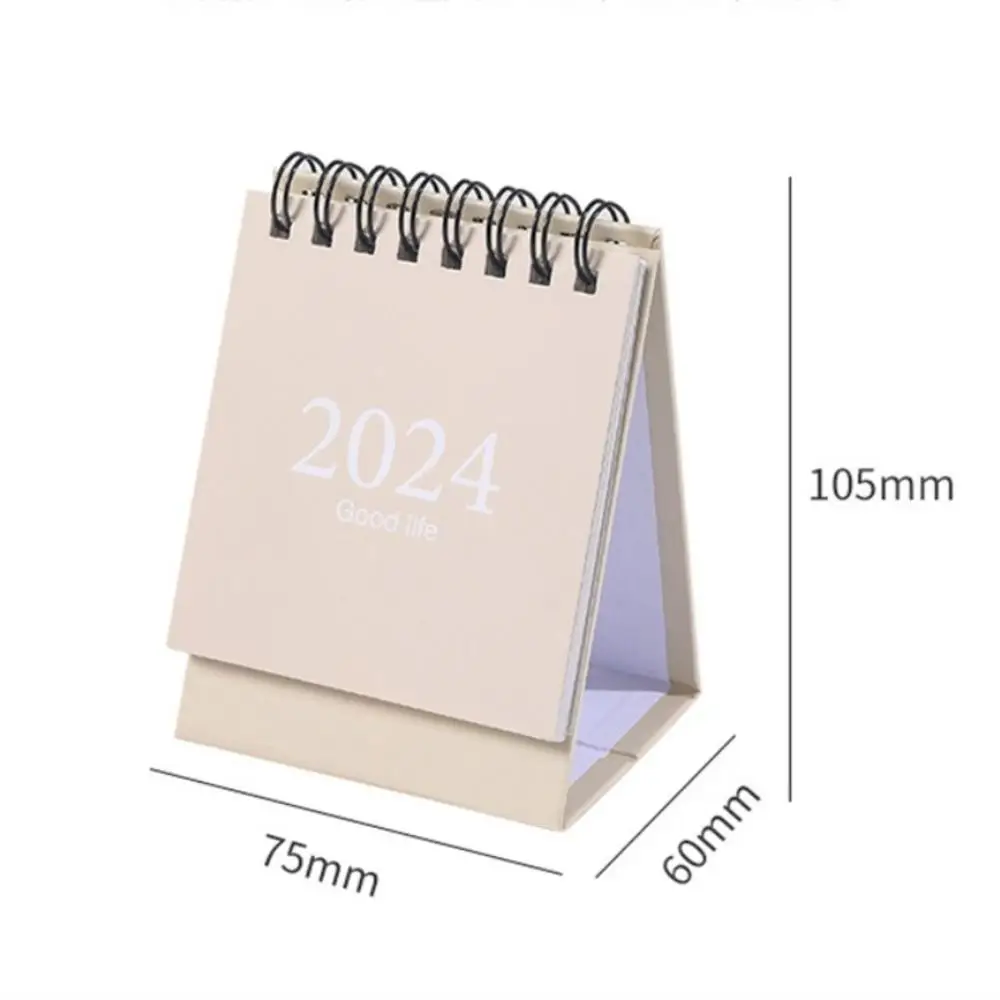 2024 Loose Leaf Ring Calendar Creative Cartoon Desktop Mini Calendar Student Date Record Calendar Book Decoration Ornaments New