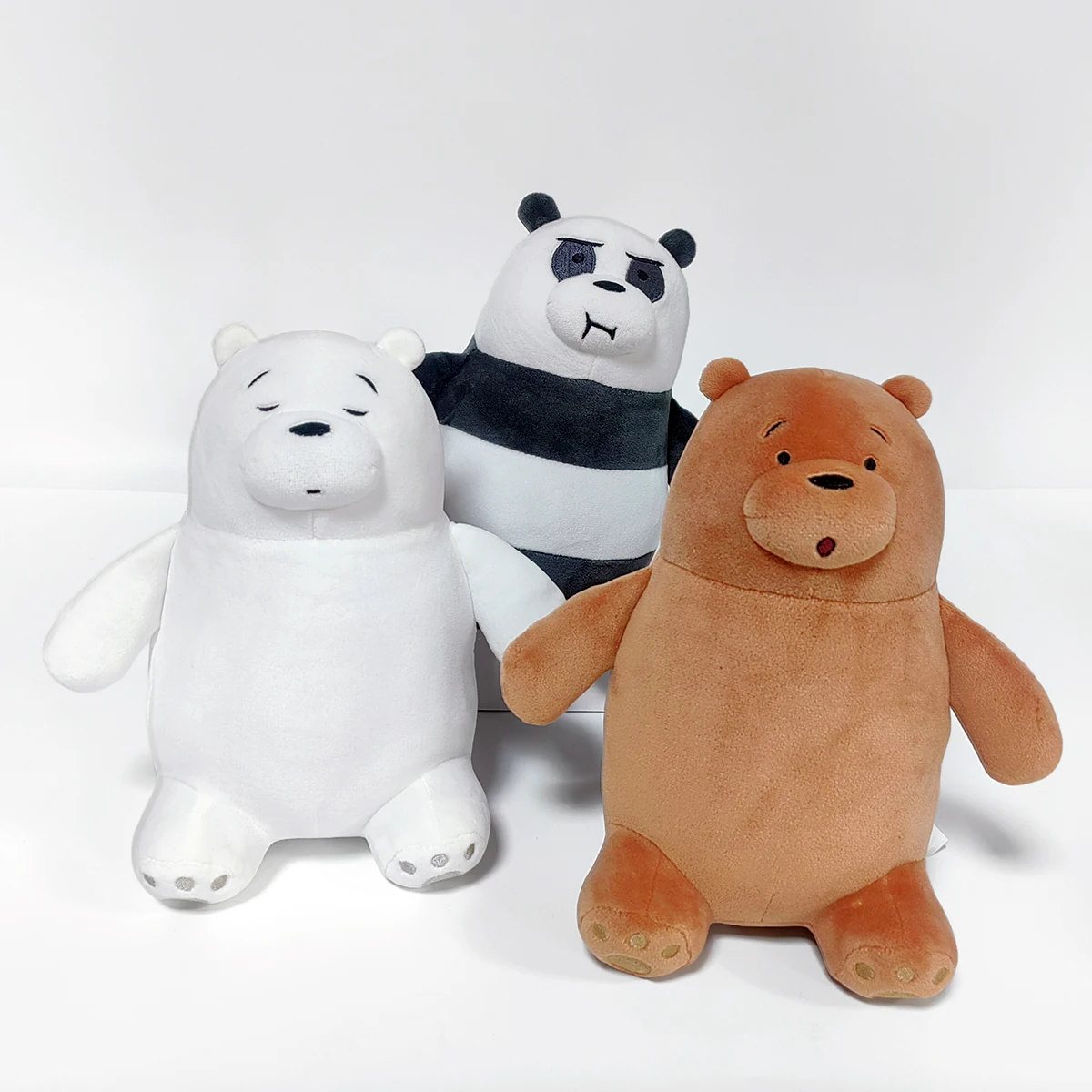 We Bare Bears Plüschtier Sitzend vs. Stehend Grizzly Panda Eisbär Cartoon Stofftier Puppe als Geschenk für Kinder – Detail 11