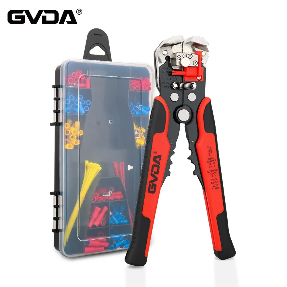 GVDA 4 in 1 Automatic Wire Stripper Crimper Cable Cutter Multifunctional Stripping Crimping Pliers Non Contact Voltage Detector