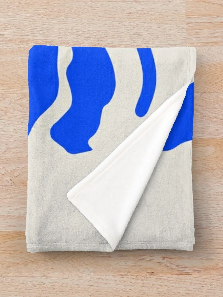 Wild Ferns: Ultramarine Blue Edition Art Print Mid-Century Edition Throw Blanket Nap Blanket Luxury Designer Blanket