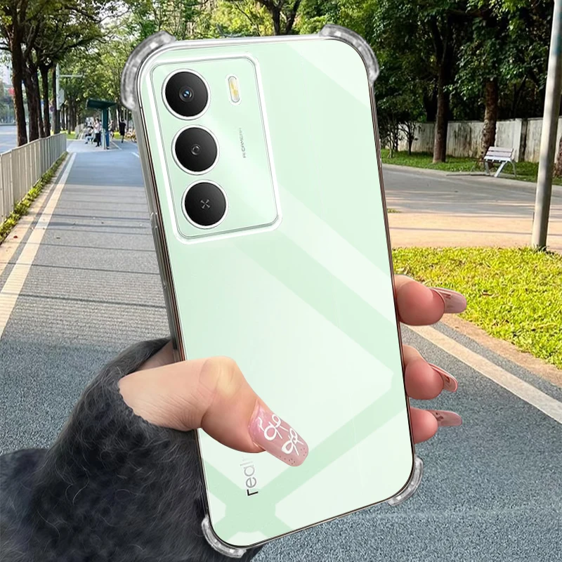 شاتيربروف واضح جراب هاتف ل Realme C75 C73 C67 C65 C55 C71 C61 C63 C 75 73 67 65 55 71 61 63 4G 5G الغطاء الخلفي الشفاف