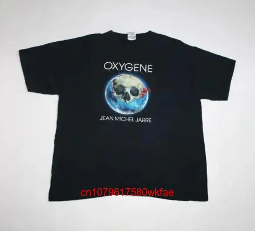 Y2K Jean Michel Jarre T Shirt Oxygene In Concert 2008 Eletrônico Masculino Mangas grandes ou curtas