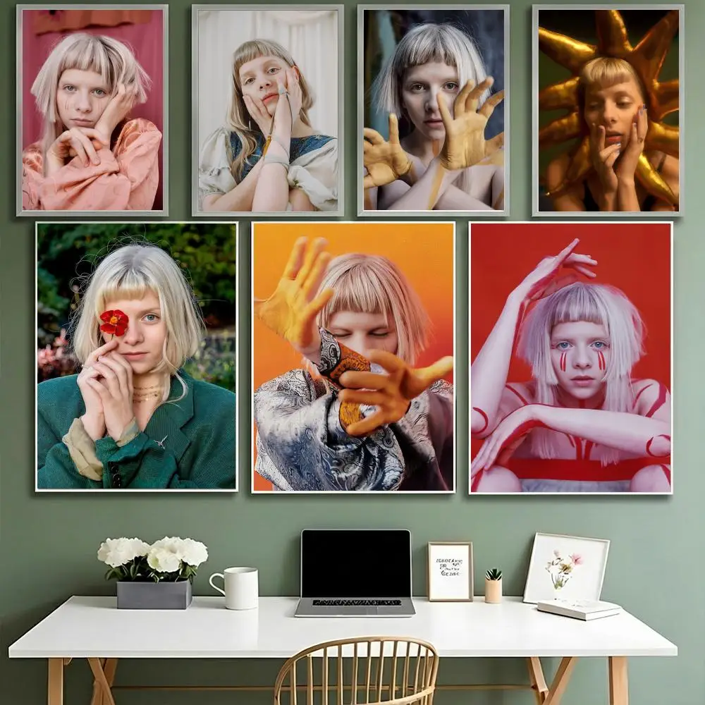 Singer Aurora Aksnes Poster HD impermeable de alta dureza autoadhesivo decoración de pared Universal
