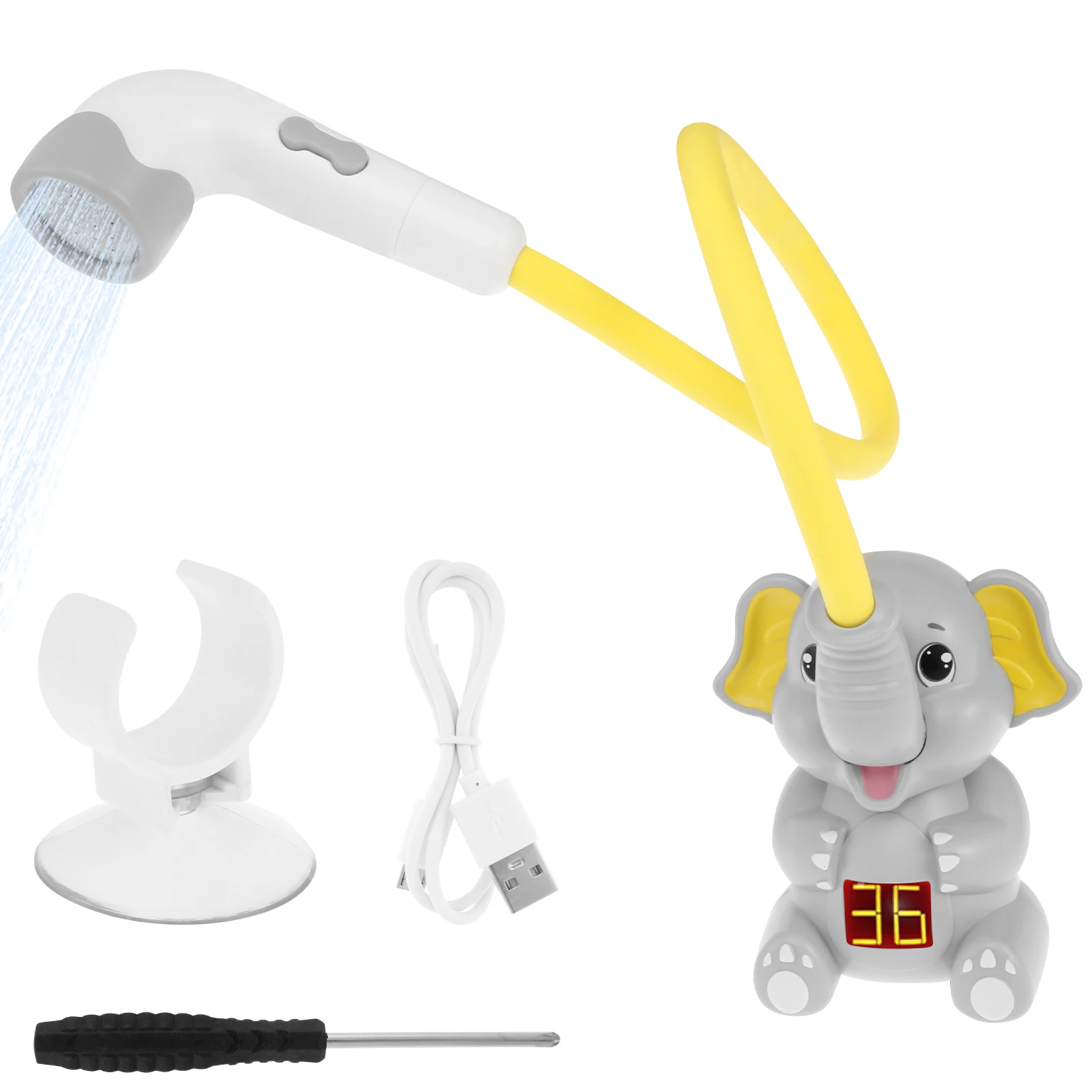 

Baby Bath Toys for Kids Elephant Water Pump Adjustable Baby Bath Toys Bathtub Toys Sprinkler Baby Shower for Infants Babies Gift