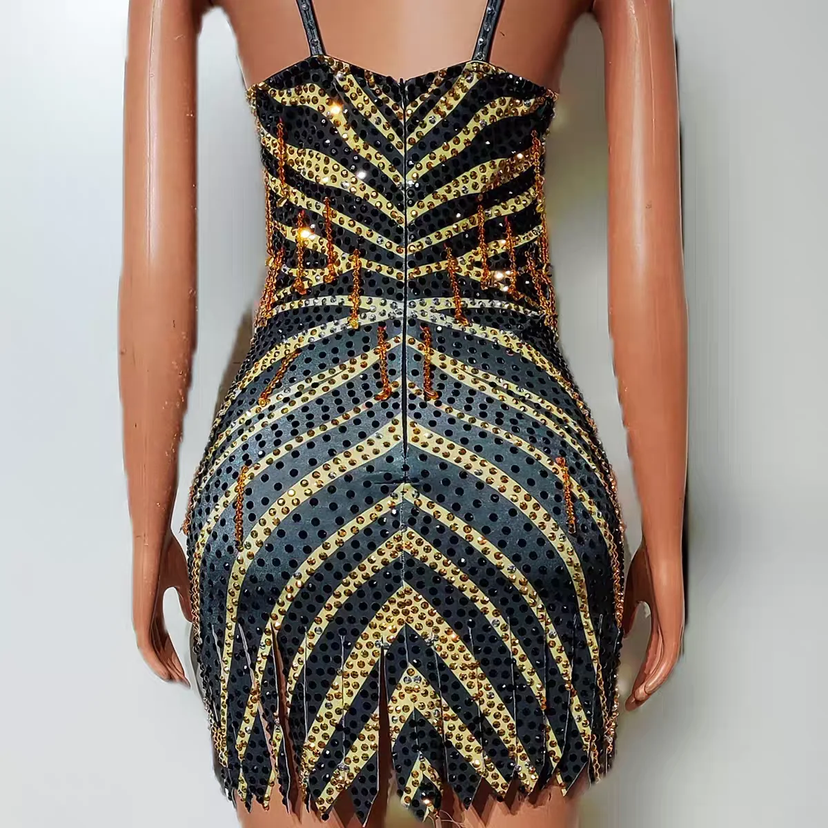 Nachtclub DJ Bar Zangeres Danser Stadium Kleding Sexy Volledige Diamond Print Afslanken Riem Rok Dance Team Party Thema Show