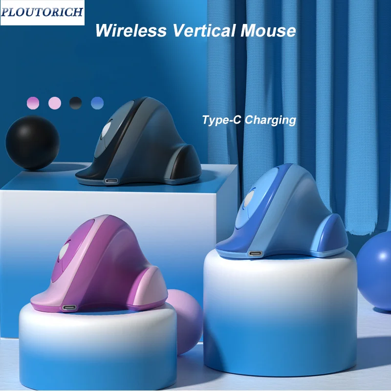 

Mini Vertical Mouse Ergonomics Design Rechargeable Bluetooth 2.4G Dual-mode DPI Adjustable Small Hand Office Use Mause Girl