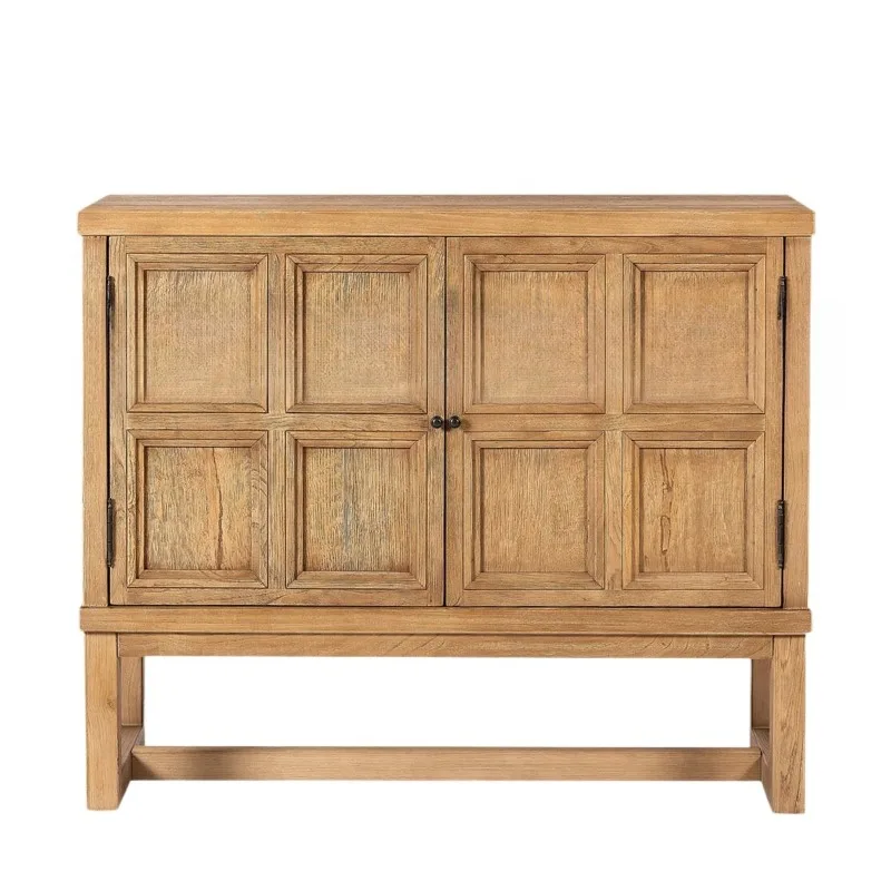 

American solid wood porch cabinet retro dining side cabinet living room simple TV cabinet against the wall wine
