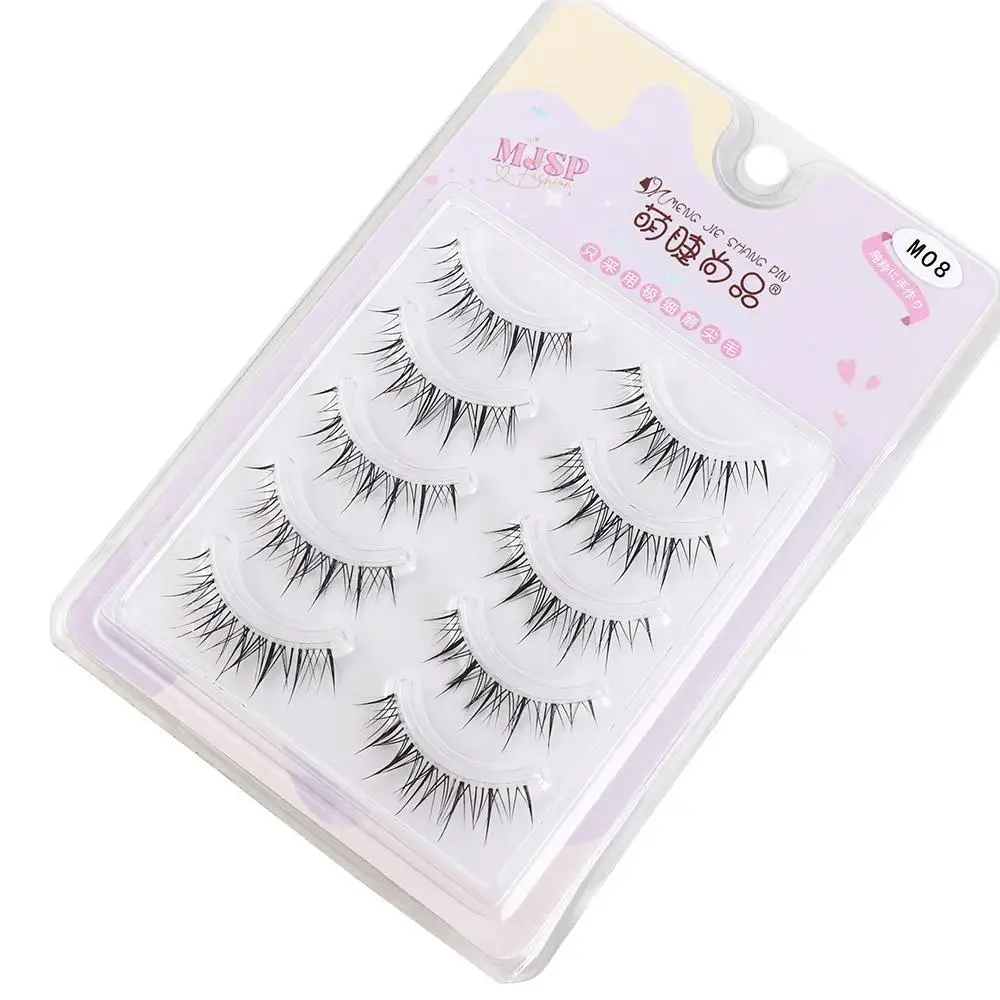 เกาหลีขนตาล่างโปร่งใส Stem ผู้หญิง Wispy ยาว Manga Lashes เครื่องมือแต่งหน้า Full Strip Eyelash Fairy ขนตาปลอม