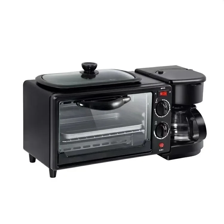 Three-in-One Stainless Steel Household Toaster Oven 110V-220V Mini Breakfast Maker Multifunctional 3 in 1 Product Category