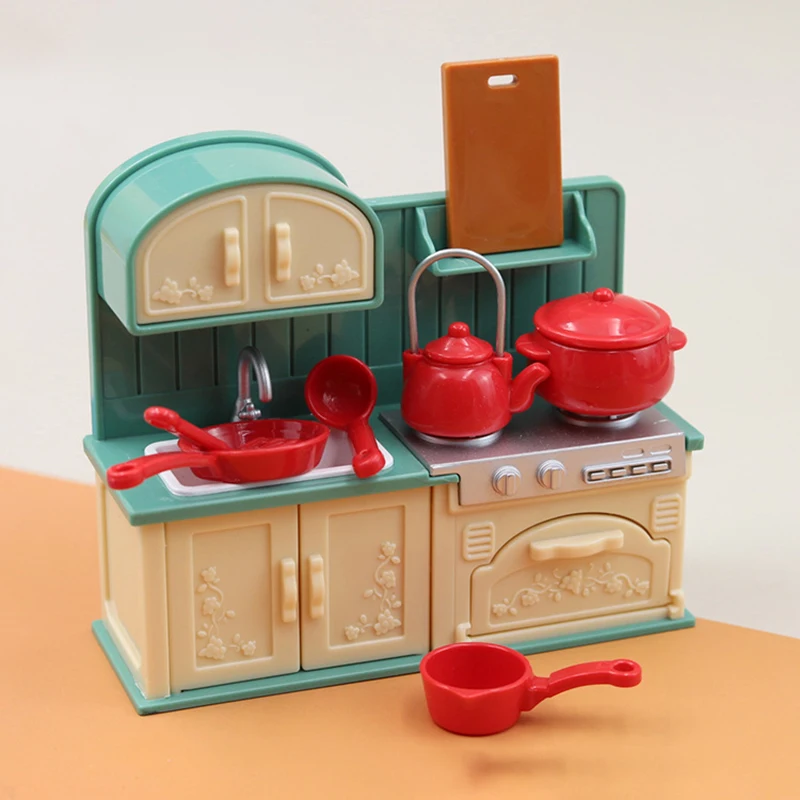 1Set Puppenhaus Miniatur Küche Wohnzimmer Dekoration Esstisch Mini Möbel Kinderspielzeug Modell DIY Zubehör