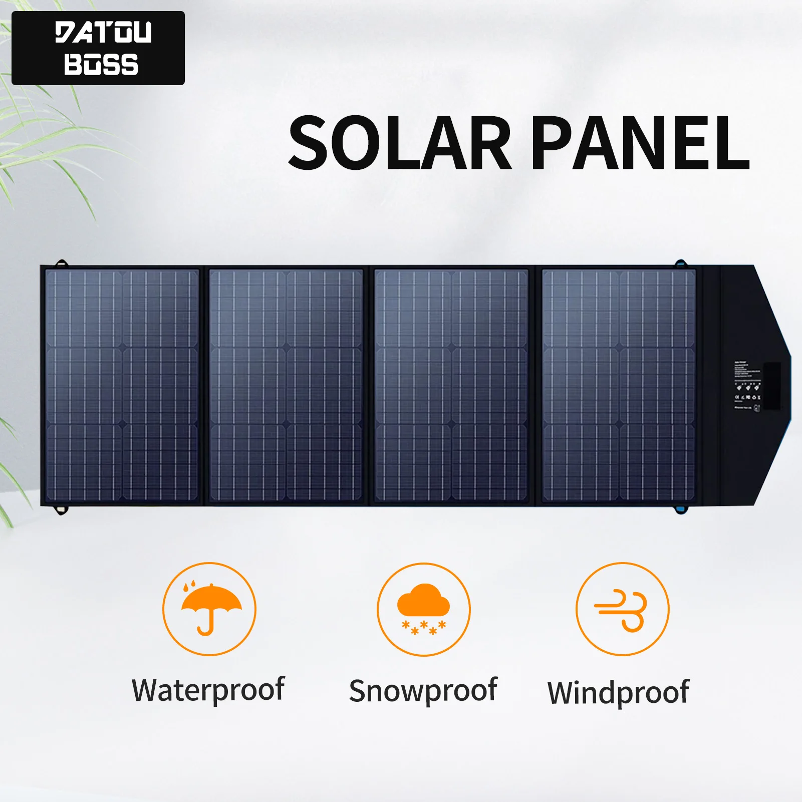 DATOUBOSS Solar Panel 120W Folding Camping Portable 5V-18V Solar Pack Waterproof Dual USB DC Output For Outdoor Travel RV&Boat