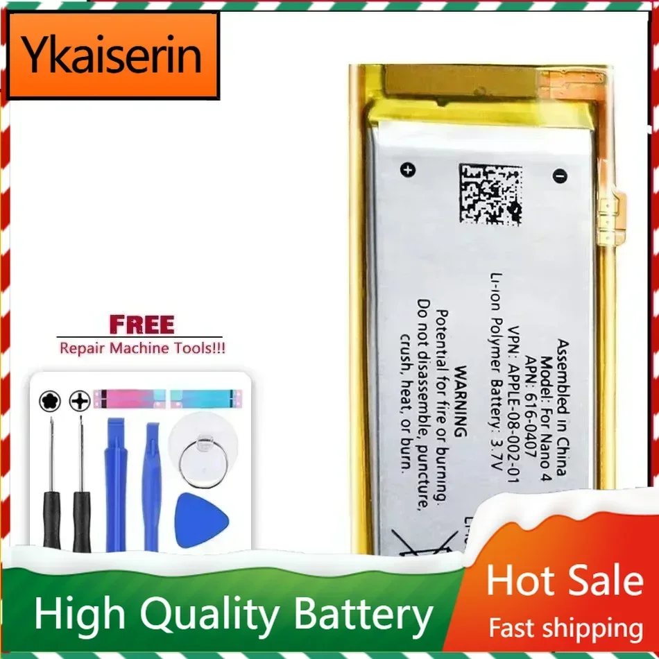 Replacement Battery 616-0407 / 616-0467 for IPod Nano 4 4G 4th Generation MP3 Nano4 Batteries  + Free Tools Warranty