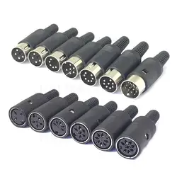 3 4 5 6 7 8 Pin Adapter DIN Wire Male Female Connector Plug Socket Jack Solder Keyboard Extension Cable J17