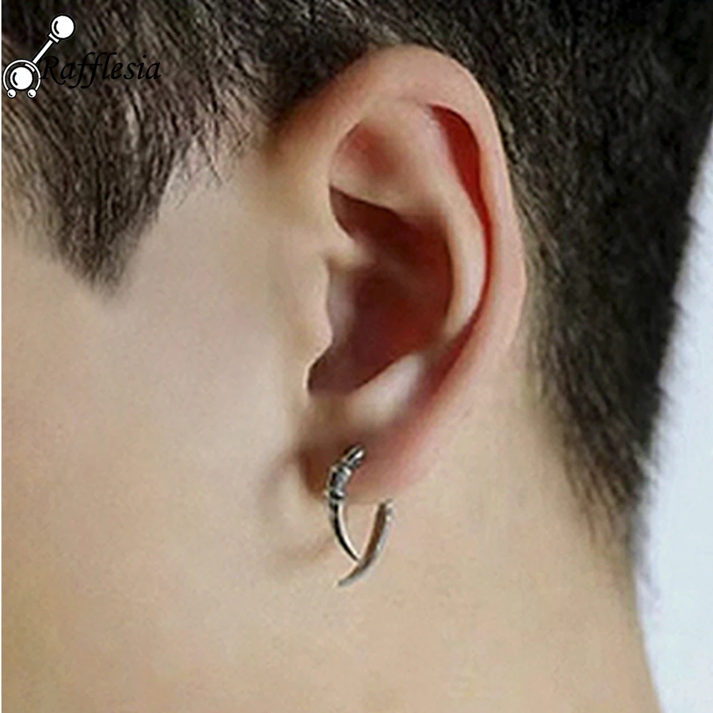 Rafflesia 1-مقابس جراحية من الفولاذ مقابس الفراشة مرصعة بالأذن على طراز الشرير أقراط زنمة سوداء مطلية بالفولاذ مجوهرات ثقب الجسم