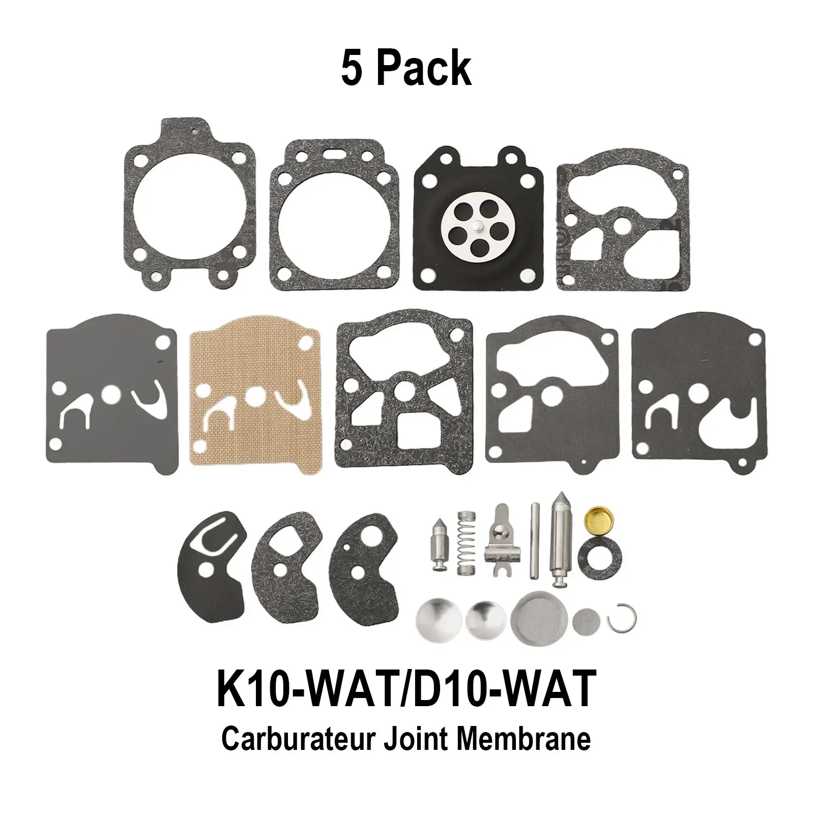 5 Pack Repair Kit for Walbro K10 WAT WA / D10 WAT Carburetor Diaphragm Seal, Easy Replacement, Ensures Optimal Performance