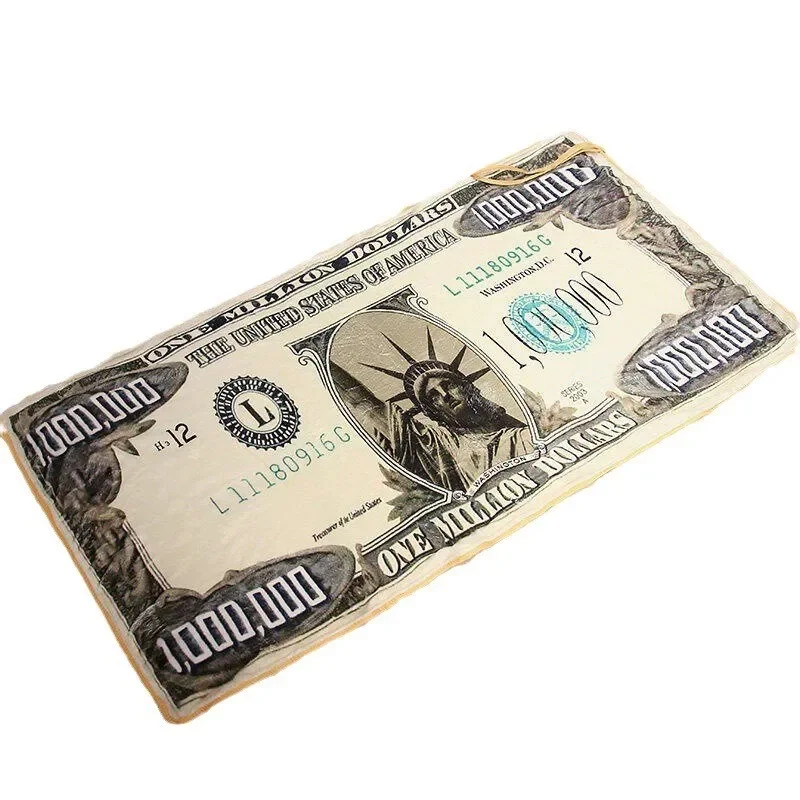 بطانية تكييف الهواء الفانيلا العالمية للفصول الأربعة، بطانية إبداعية مضحكة بأنماط USD وRMB، بطانية قيلولة للأريكة المكتبية #4