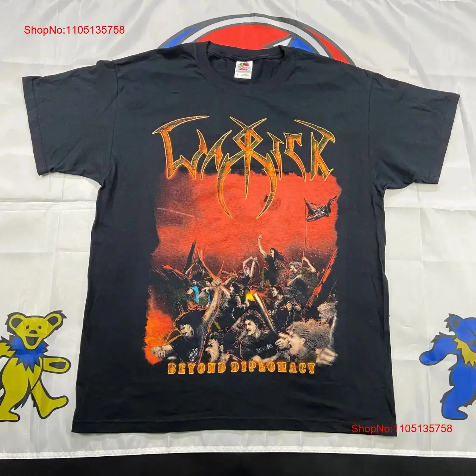 

Футболка Warrick Beyond Diplomacy Band Y2K Trash Metal, мужская L, винтажная, стираная, унисекс, растянутая, слегка модная уличная одежда