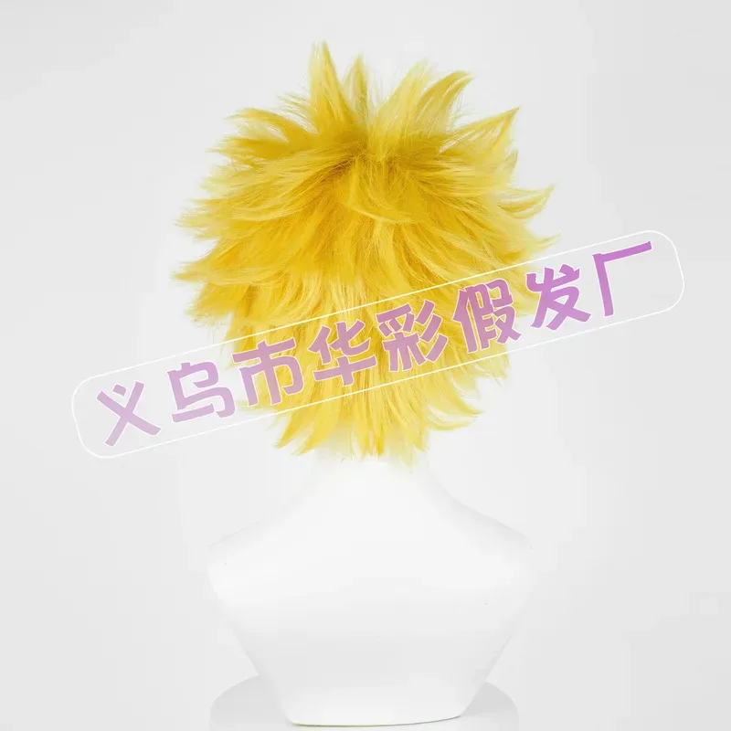 أنيمي اوزوماكي تأثيري قصيرة ذهبية مختلطة رقيق أشعث الطبقات مقاومة للحرارة الشعر الاصطناعية + عقال + شعر مستعار Capv؛ 2، r'6؛ t.