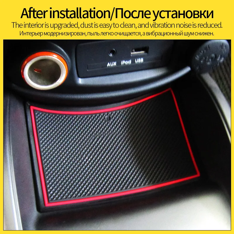 For KIA Soul AM 2009 2010 2011 2012 2013 MK1 Rubber Anti-slip Mat Door Groove Cup Pad Gate Slot Coaster Interior Car Accessories