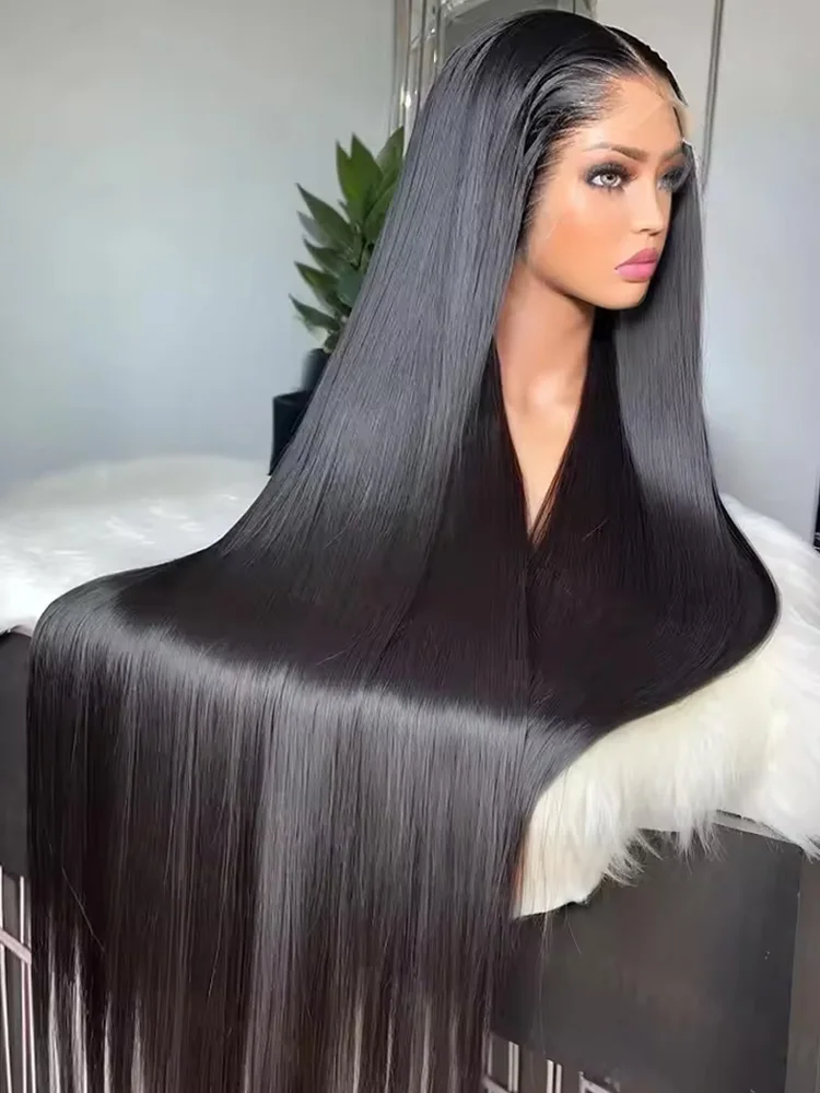 

34inch Real HD Lace Front Wig Pre Plucked Straight Wigs 13x6 HD Transparent Lace Frontal Human Hair Wig Brazilian Hair For Woman
