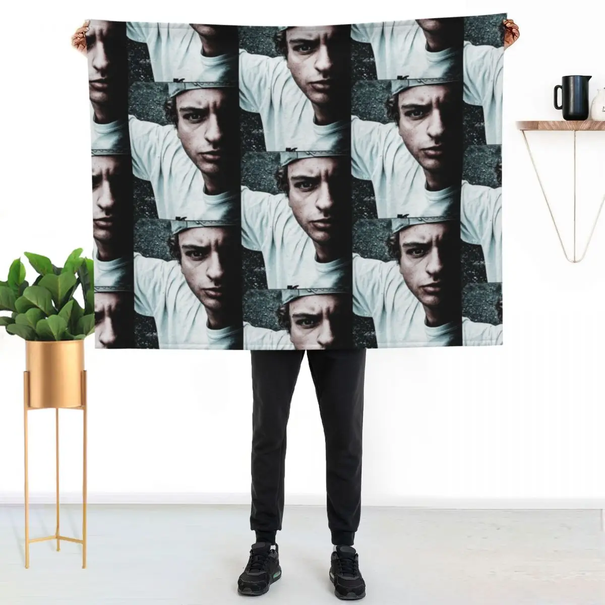 Funky Boy J Fryer Cap Photo Funkanometry Edit Throw Blanket Lightweight Warm Blanket for Indoor Outdoor Use