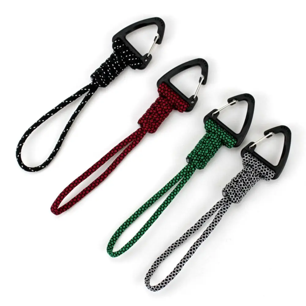 Paracord Keychain Lanyard Rotatable Buckle High Strength Parachute Cord Emergency Survival Backpack Triangle Key Ring Neck