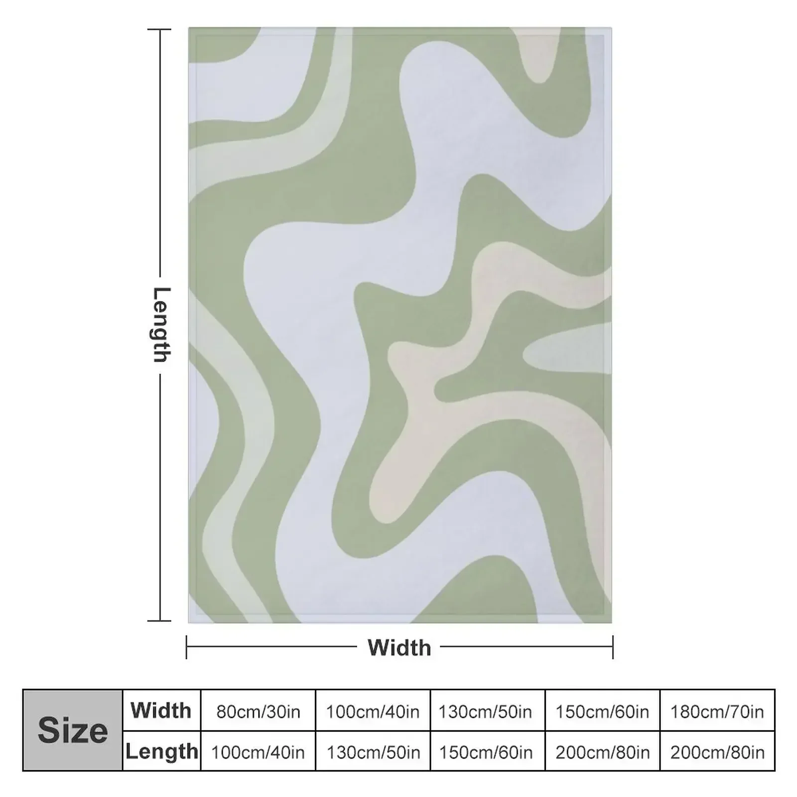 Liquid Swirl Contemporary Abstract in Light Sage Green Grey Almond Throw Blanket Large For Decorative Sofa Soft Big Blankets