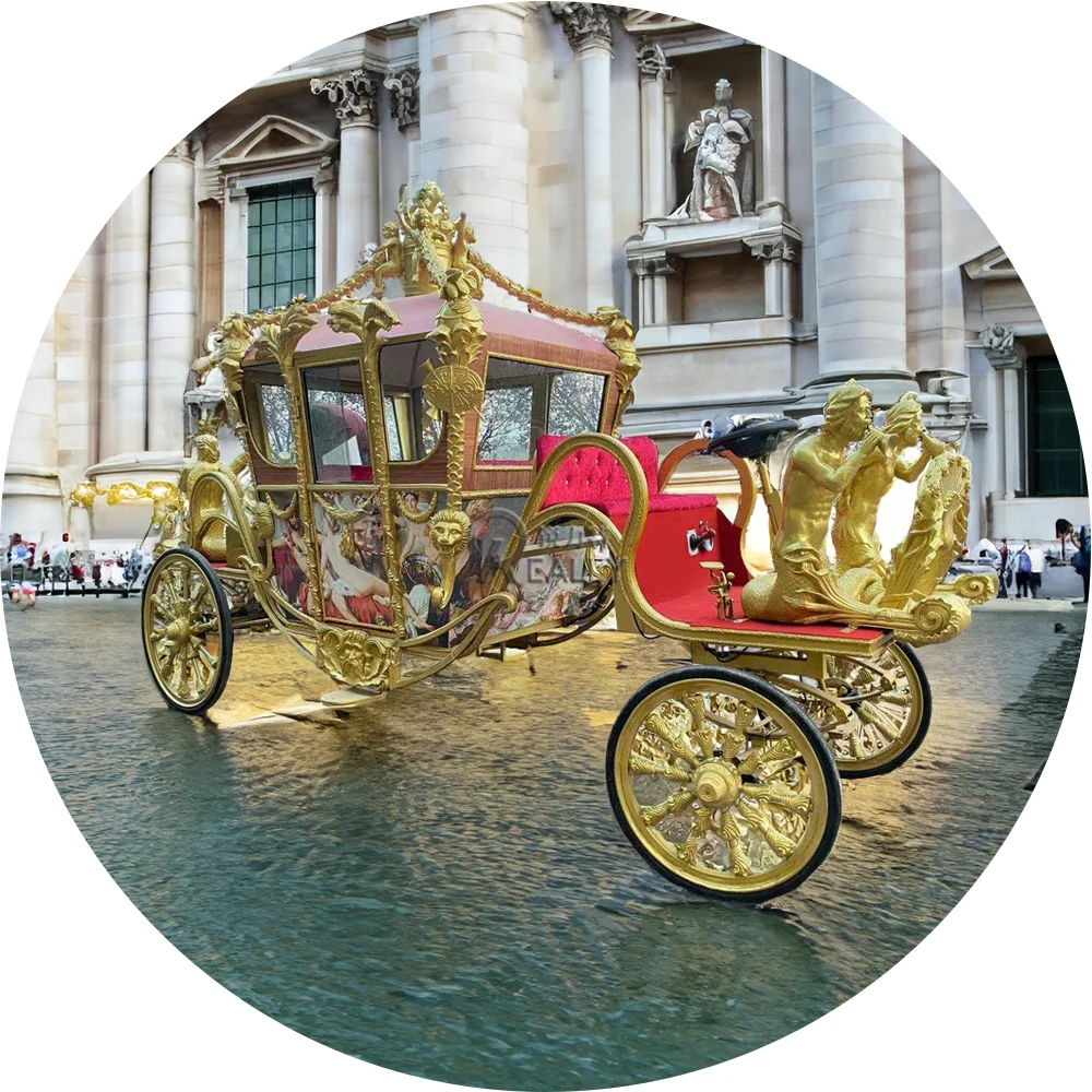 2025 Luxury Cinderella Carriage Princess Carriage สําหรับขายการออกแบบล่าสุด Wedding Horse Carriage สําหรับขาย