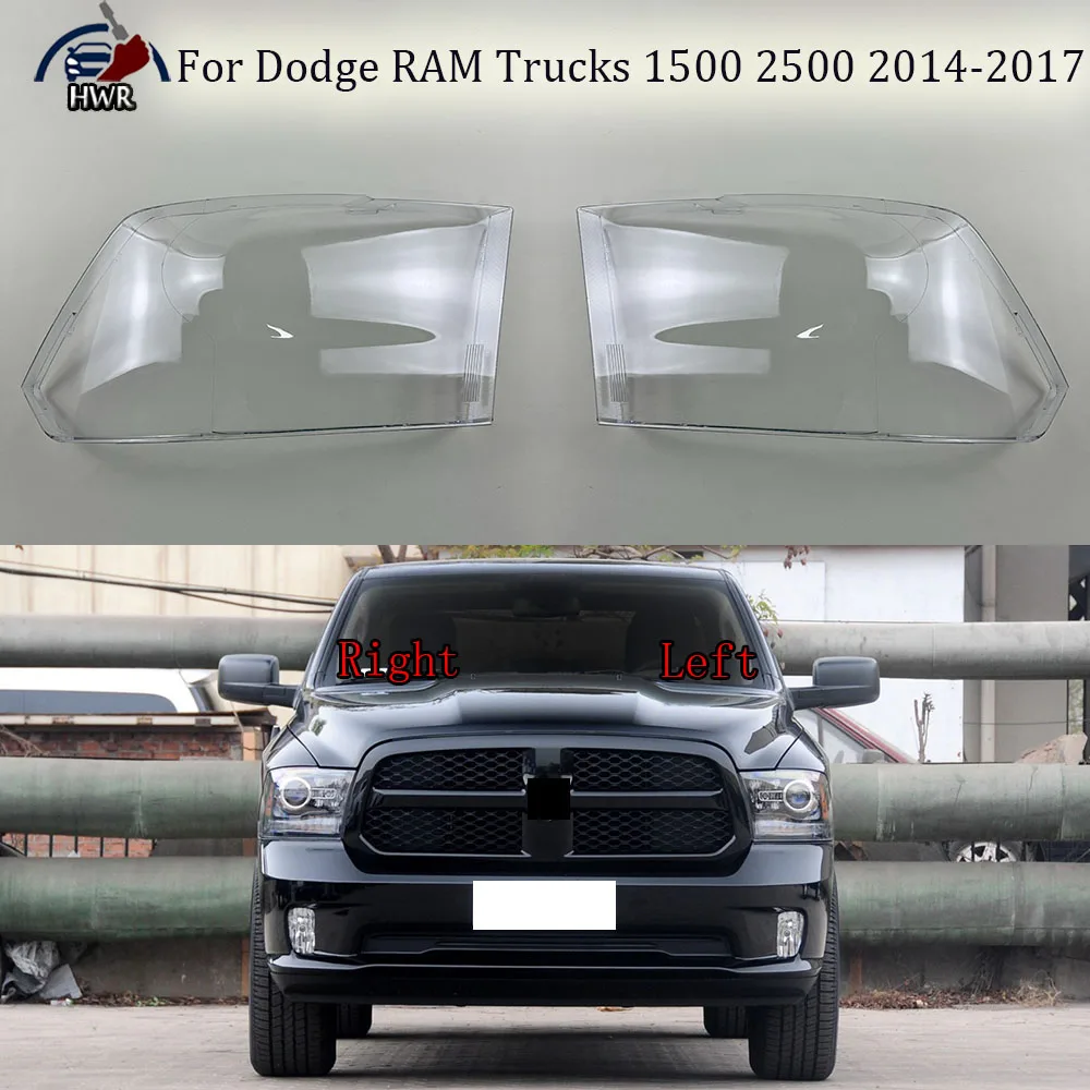 

For Dodge RAM Trucks 1500 2500 2014-2017 Car Accessories Headlight Lens Cover Headlamp Shell Transparent Lampshade Plexiglass
