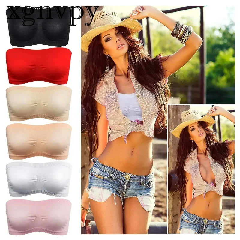 xgnvpy    Mesh Strapless Bra - Sexy Corset Top Bralette, Bandeau Crop Style, Ideal for Summer