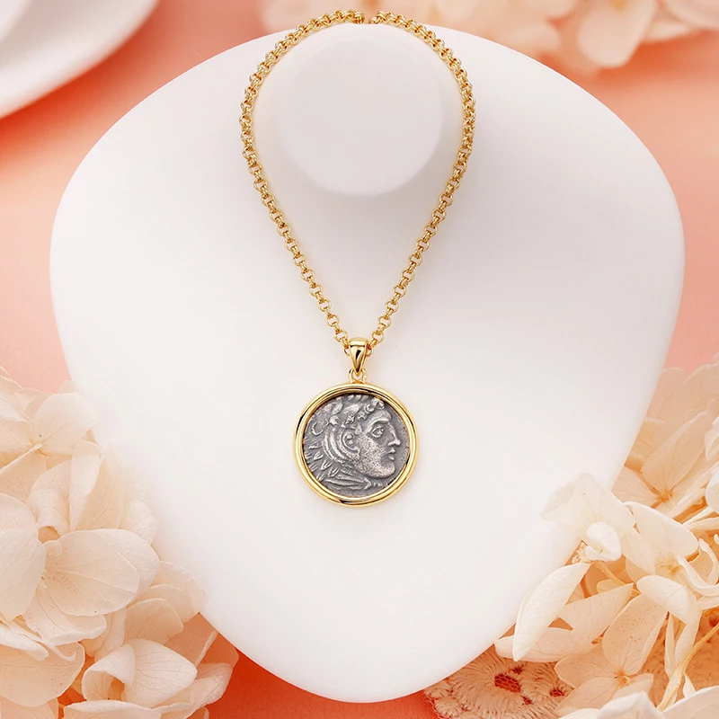 Ancient Greek and Roman Hercules vintage coin necklace