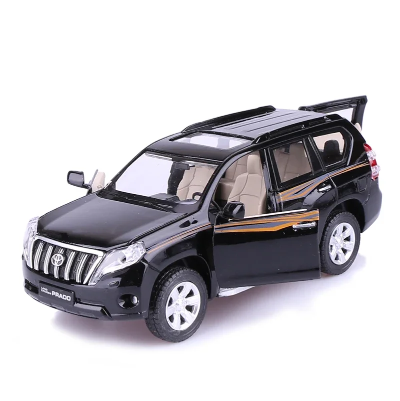 KaKBeir 1:32 1:24 TOYOTA LAND CRUISER PRADO lega metallo modello di auto giocattoli con tirare indietro per i regali di compleanno dei bambini spedizione gratuita