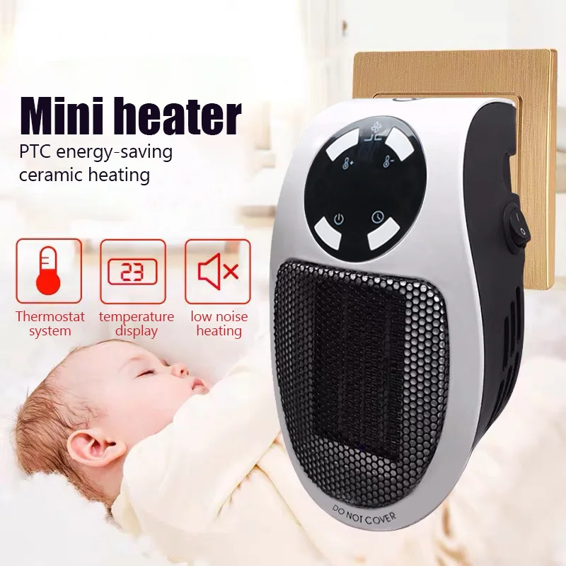 Calentador portátil calentador eléctrico enchufable calentador de pared electrodoméstico estufa de calefacción Mini radiador máquina calentadora remota 500W