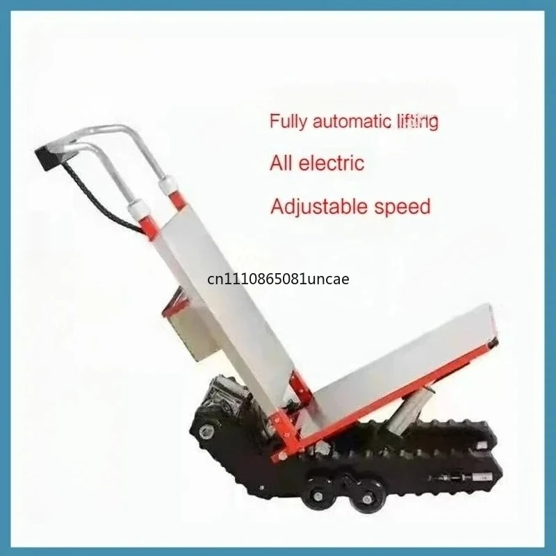 400KG Silent Electric Stair Climbing Vehicle Cargo Handling Cart Crawler-type Up and Down Stair Climber Folding Angle Adjustable