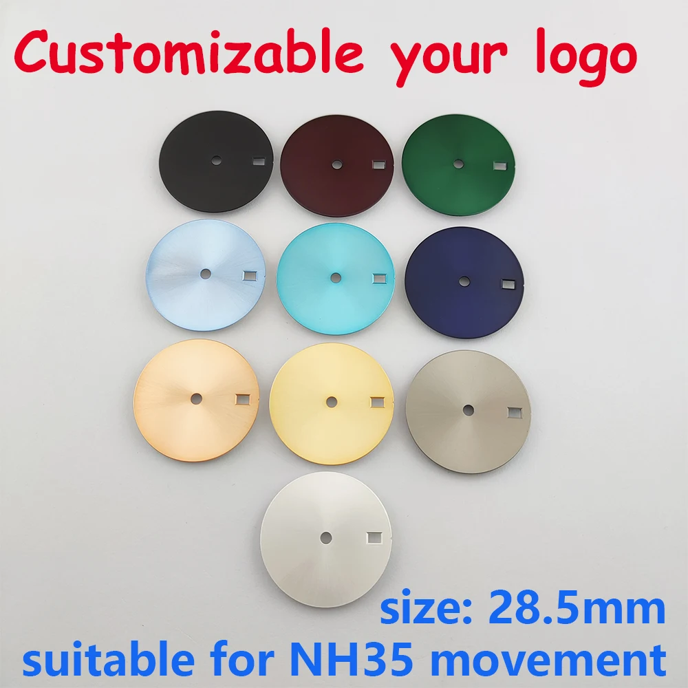 28.5mm Watch Dial Blank Dial Solid Color Sterile Dial Single Calendar Window Customable Dial Fit NH35/NH36 Movement Watch Face