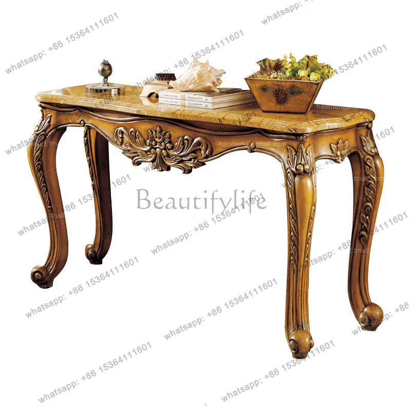 

Европейский пристенный столик из массива дерева в американском деревенском стиле, мраморный столик для дивана.