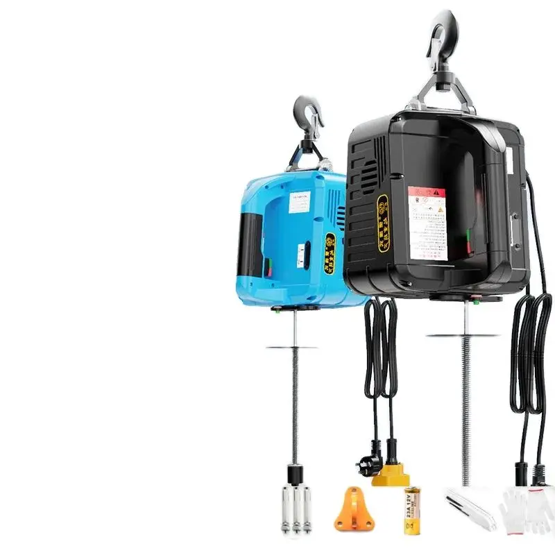 220V Household Indoor Small Crane Hoist Wireless Remote Control Crane Hoist Wire Rope Electric Hoist Aluminum Shell Hoist 1500W - Image 3