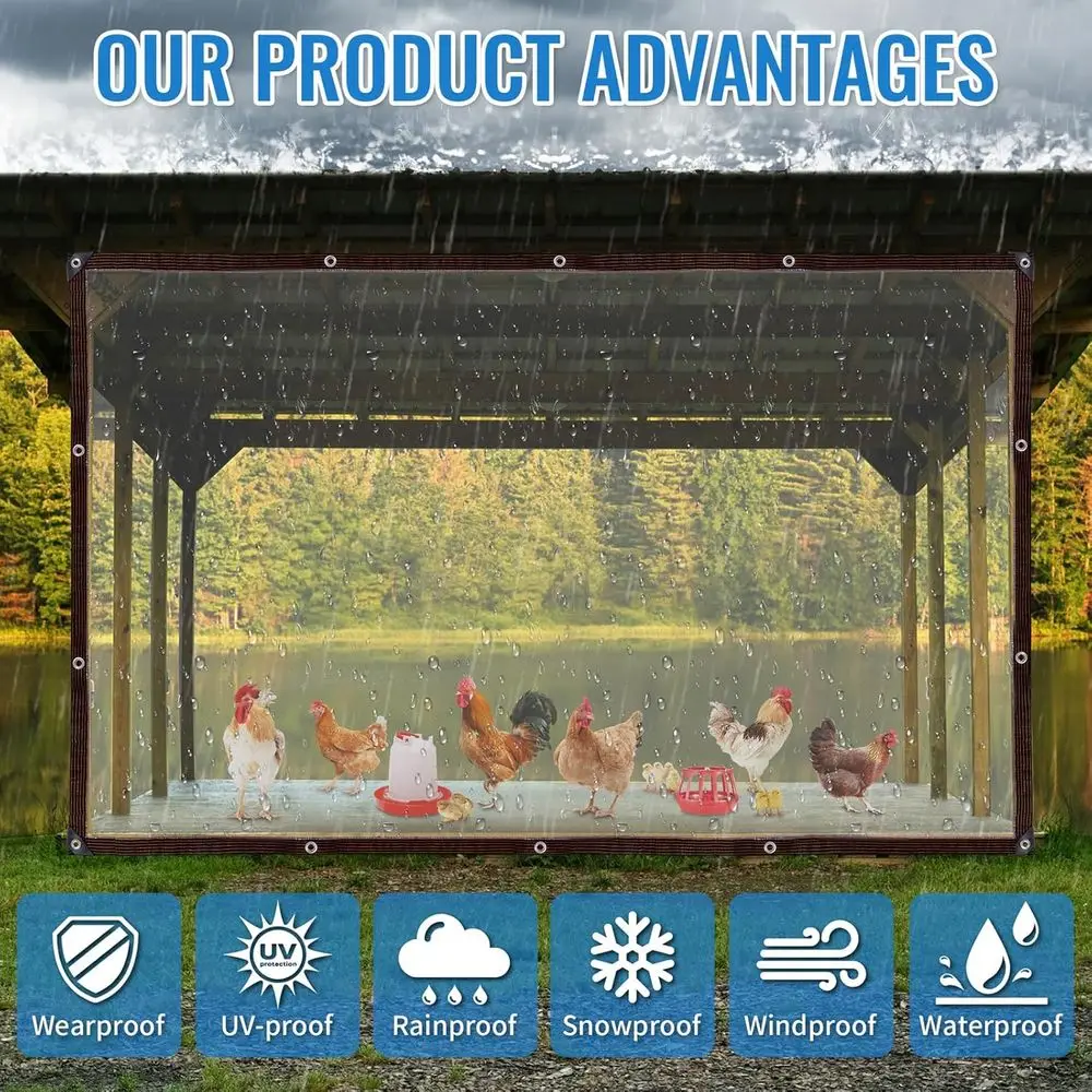 أقمشة بلاستيكية مقاومة للماء مقاس 10 × 20 مع حلقات للحماية والغطاء في الهواء الطلق #3